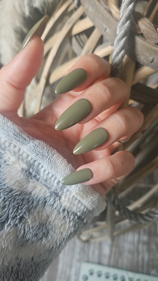 Press-on Nails kaki Olive Pressonnailsdesign