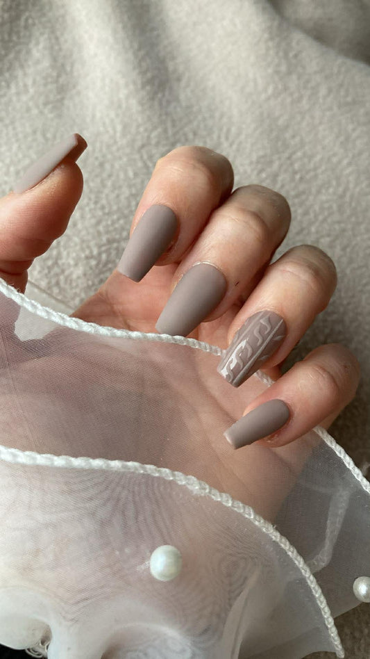 Press on nails Tricot Praliné