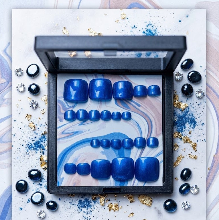Press-On Nails Electric Blue Pressonnailsdesign