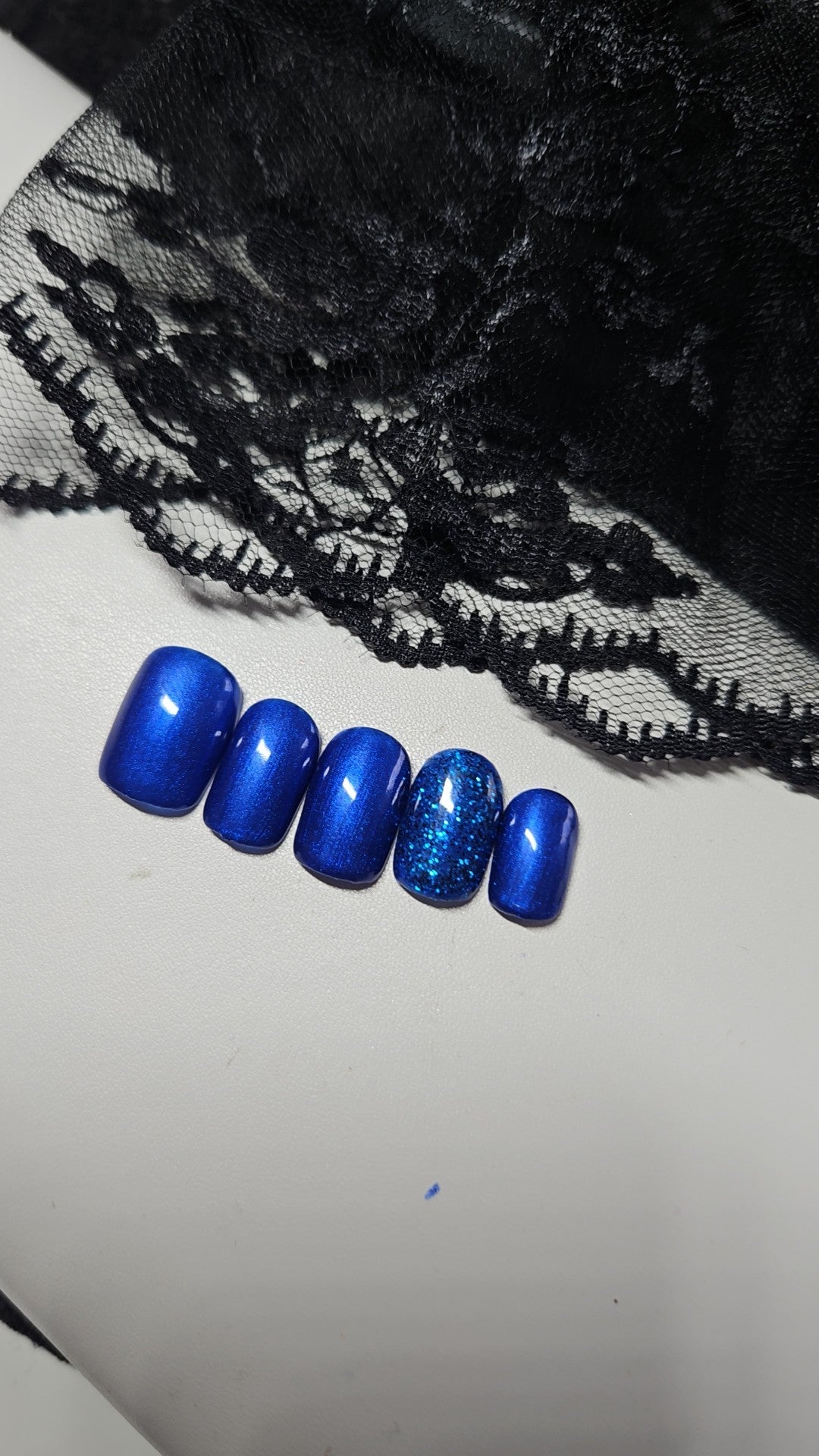 Press-On Nails Bleu Etincelant Pressonnailsdesign