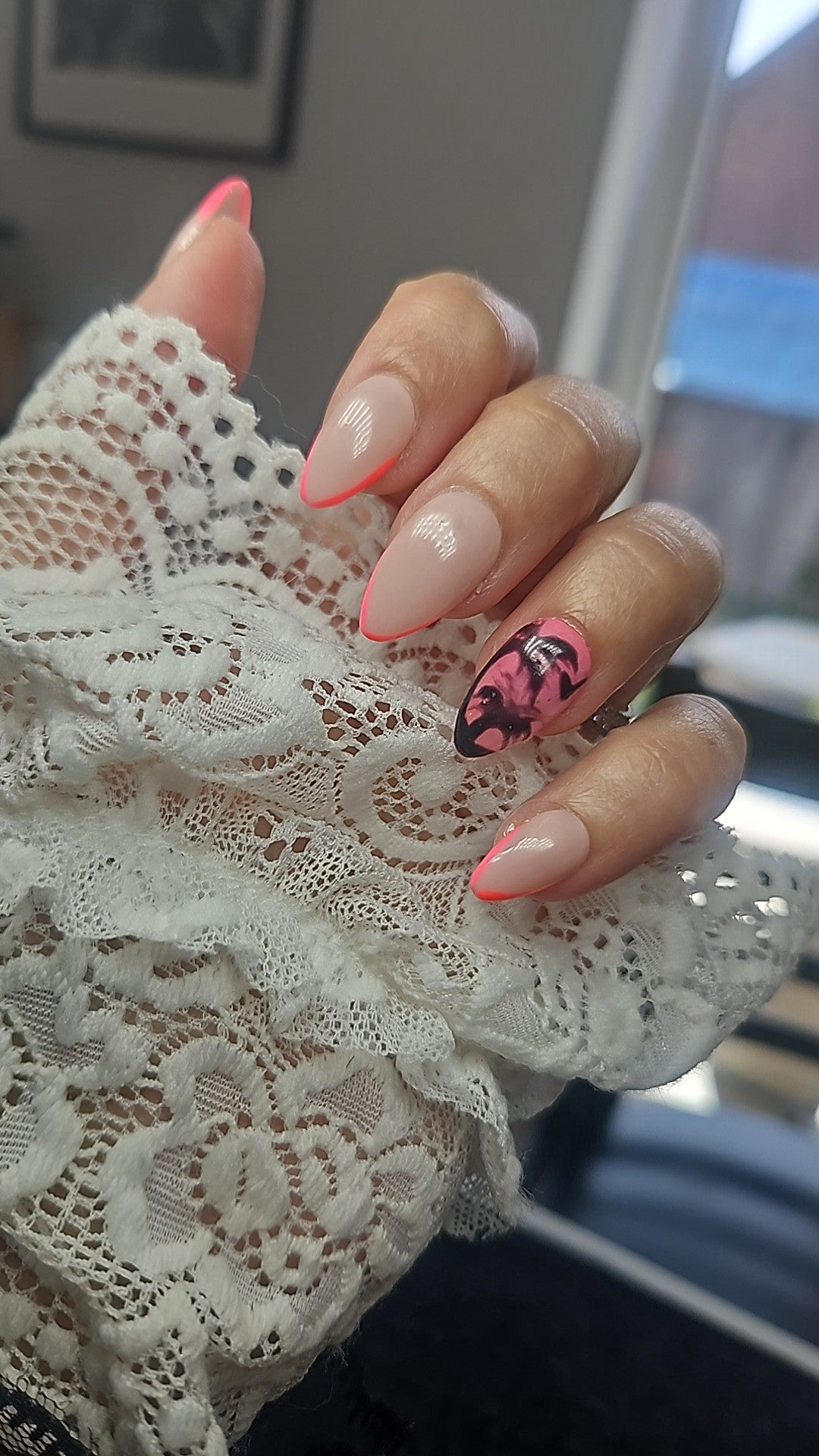 Press-On Nails La French Bicolore & Son Palmier Pressonnailsdesign