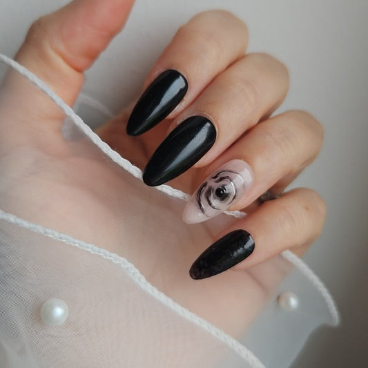 Press-On Nails Élégance Noire Pressonnailsdesign