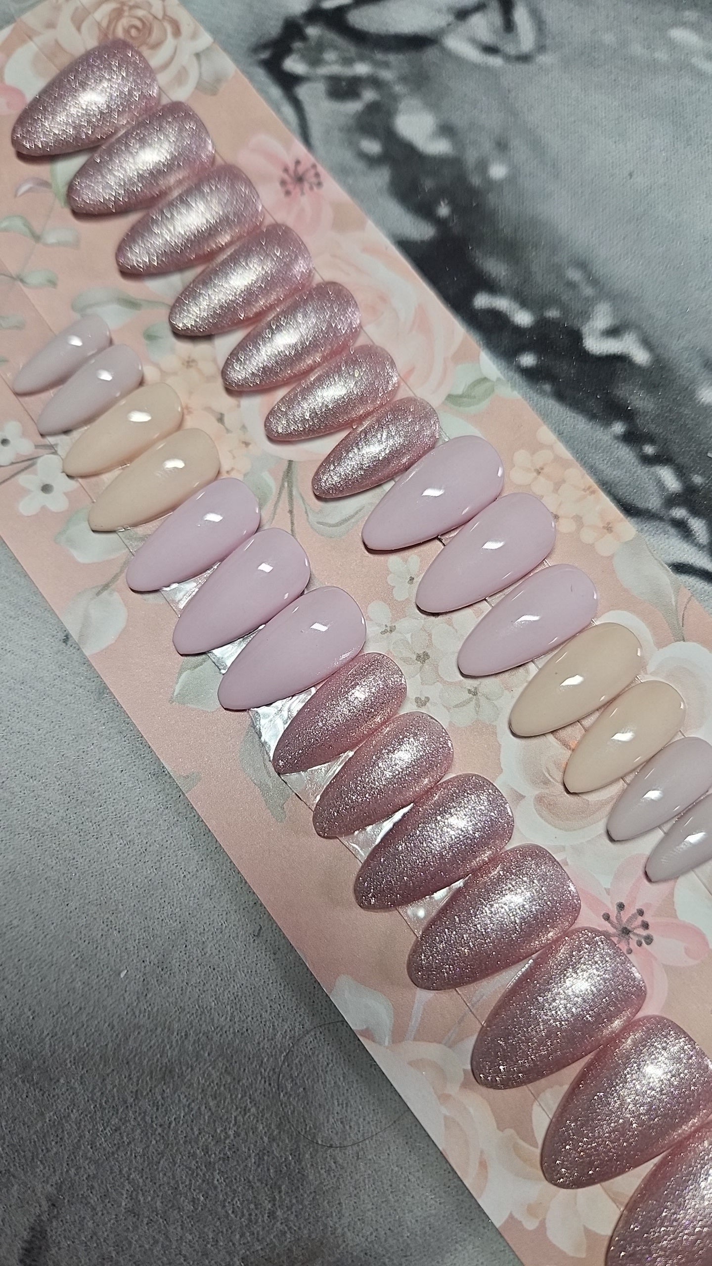 Press On Nails Nude Rose Scintillant Pressonnailsdesign